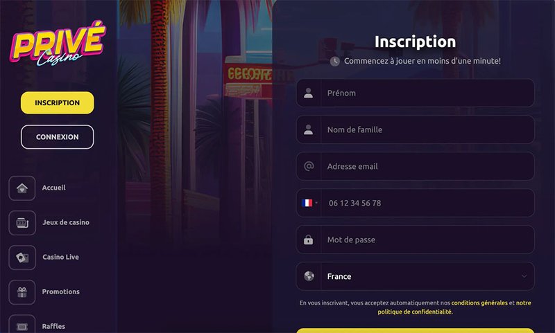 France - casino privé inscription